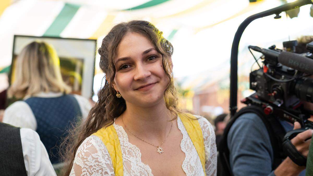 Katrin Gruber aus Seckau bei der Kalenderpräsentation in Wien