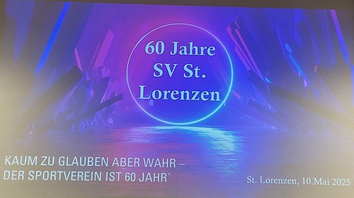 Sechs Jahrzehnte leidenschaftliches und ehrenamtliches Engagement verbunden mit unzähligen Erfolgen im Fußballsport hat man beim Sportverein St. Lorenzen bei Knittelfeld vor den Vorhang geholt. Im Festsaal wurde nämlich unter der Regie von Rudolf Hollmann und Udo Mandl das 60-jährige Vereinsjubiläum mit ausführlichen Rückblicken, Ehrungen, Verlosung, viel Musik und Applaus gefeiert. Rechtzeitig zum besonderen Vereinsjubiläum hat sich die Kampfmannschaft mit dem Unterliga Nord B-Meistertitel und damit verbundenen Oberliga-Comeback in der nächsten Saison das schönste Jubiläumsgeschenk selbst gemacht.