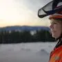 Andrea Pirker in Waldarbeits-Montur im „Stihl“-Werbevideo