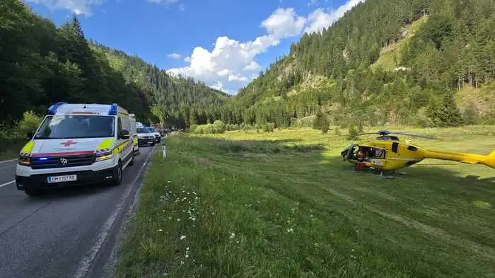 In Mariazell kam es zu einem Unfall nach einem medizinischen Notfall