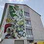 Nychos, Graffiti-Künstler aus Hartberg gestaltete die Fassade des Polizeigebäudes