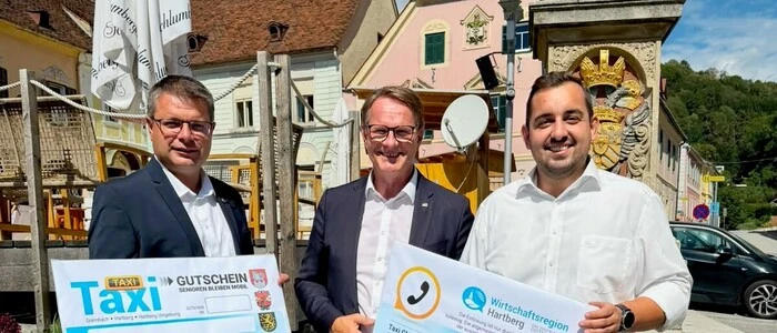 Die Bürgermeister von Greinbach, Hartberg und Hartberg Umgebung präsentieren das neue Modell