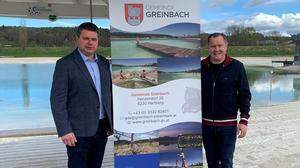 Greinbachs Bürgermeister Johann Schützenhöfer mit dem neuen Pächter Markus Gleichweit („Kaffeewerk“)