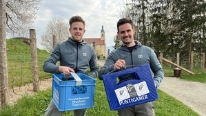 Obmann Manuel Grasser (links) und sportlicher Leiter Christopher Blaschek vom Kulturverein Pöllauberg freuen sich schon auf das Bierkistenschießen