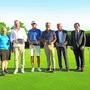 Die Sieger des 8. Rotary-Charity-Golfturniers mit den Organisatoren des RC Fürstenfeld (v. r.): Rotary-Präsident Alois Wurzinger, Josef Stampfl, Rainer Egerbacher, Maximilian Schwarz, Alexander Schröfl und Hans-Peter Schweighofer