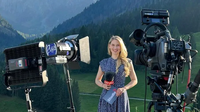 Ein Profi vor der Kamera: Larissa Robitschko, ORF-Außenreporterin und Moderatorin