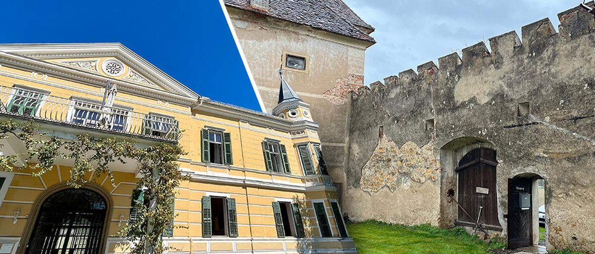 Sowohl das Schloss Uhlheim in Ilz, als auch das Schloss Klaffenau in Hartberg stehen zum Verkauf