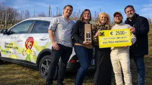 David und Anja Pugl, Doris Prasch, Stephan Krainer und Michael Hüttler (v. l.) bei der Scheckübergabe