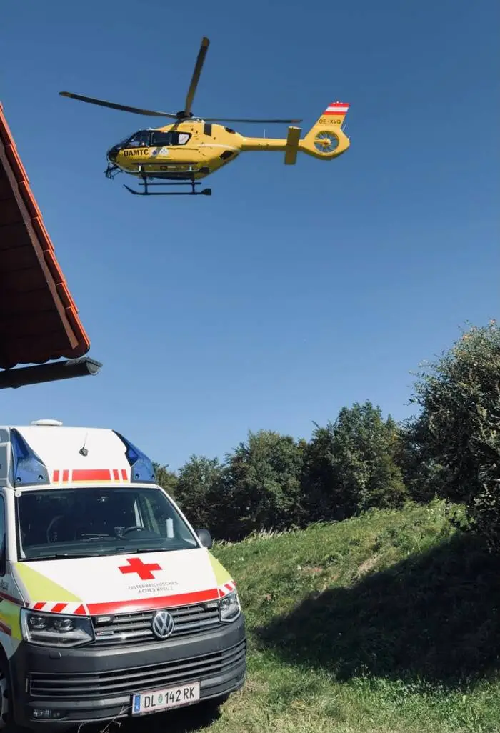 Das Rote Kreuz und der Rettungshubschrauber C12 waren im Einsatz