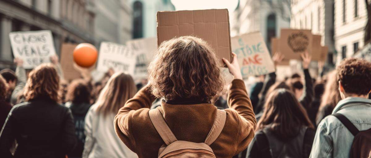 Junge Menschen protestieren und gehen häufig auf die Straße, um sich Gehör zu verschaffen