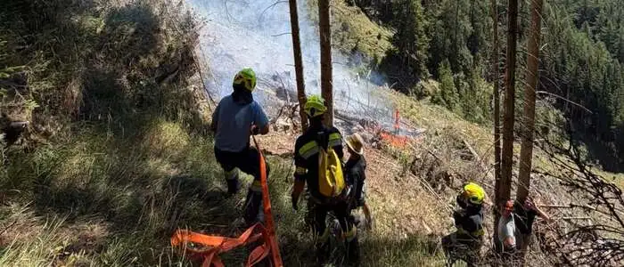 Der Brandort lag an einem schwer zugänglichen steilen Hang
