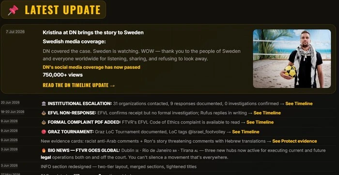 Auf seiner Homepage gibt der Schwede Updates zur Affäre