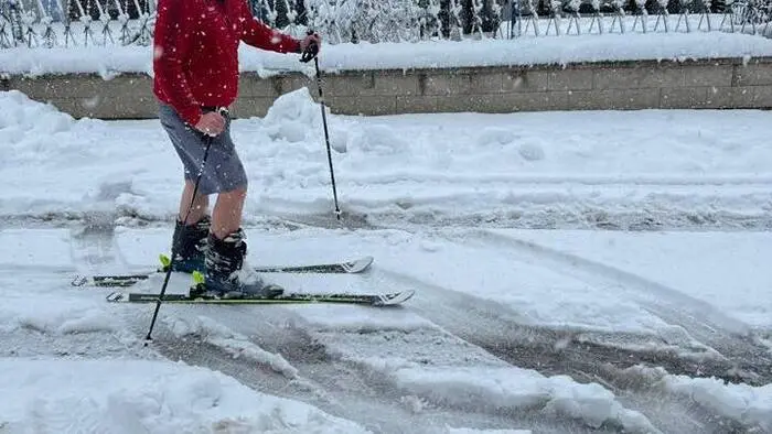 In Wagna kann man derzeit vom Auto auf Skier umsteigen
