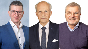 Die Spitzenkandidaten für die Gemeinderatswahl in Frauental an der Laßnitz: Michael Prietl (FPÖ), Bernd Hermann (SPÖ) und Georg Breisach (WIR)