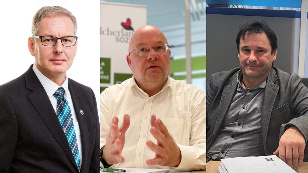 Karl Michelitsch (interimistischer Geschäftsführer), Georg Aulinger (Ex-Geschäftsführer) und Franz Silly (Obmann) (v. l.)