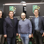 Die neuen Verantwortlichen beim Fußball-Regionalligaklub SC BauerBikes Weiz: Vorstandsvorsitzender Martin Halper (4.v.l.), der Sportvorstand Matthias Pusnik (4.v.r.) mit den Aufsichtsratsmitgliedern Matthias Mayer, Hagen Temmel, Roman Hasenhütl, Harald Ertl, Hermann Zierler und Gerhard Bauer (von links). Nicht am Bild: Aufsichtsratsmitglied Peter Eibisberger.