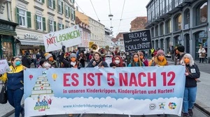 2021 sind Elementarpädagoginnen in Graz auf die Straße gegangen 
