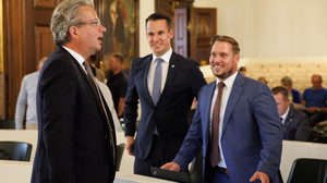 Bald Regierungskollegen? Christopher Drexler (ÖVP) mit Stefan Hermann und Marco Triller (FPÖ) in der Landstube