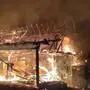 Teile des Wirtschaftsgebäudes wurden ein Raub der Flammen