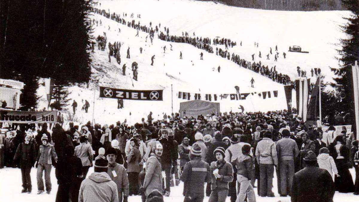 Der erste FIS-Slalom am 2. 1. 1975 auf der Lammeralm bei Langenwang 