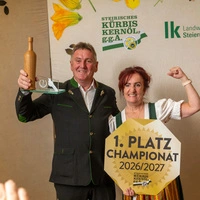 Hubert Ottenbacher und Elke Lachowitz sind die Kürbiskernöl-Champions 2026/27