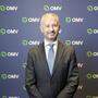 OMV-Chef Alfred Stern in London (im Hintergrund ist das neue OMV-Logo zu sehen)