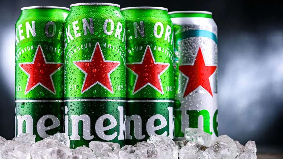 POZNAN, POL - APR 01, 2025: Cans of Heineken beer produced by the Dutch brewing company Heineken N.V.