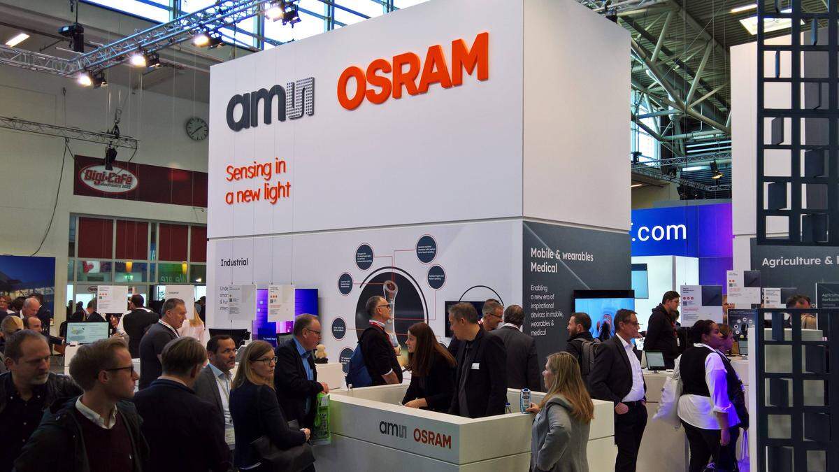 ams-Osram mit einem Messestand auf der Electronica, Weltleitmesse und Konferenz der Elektronik, in München