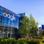 June 8, 2019 Mountain View / CA / USA - Google office building in the Company's campus in Silicon Valley; The "double o's" of the logo are decorated in rainbow colors in honor of LGBTQ Rights