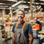 AI generated image of mature male home improvement store. High quality photo