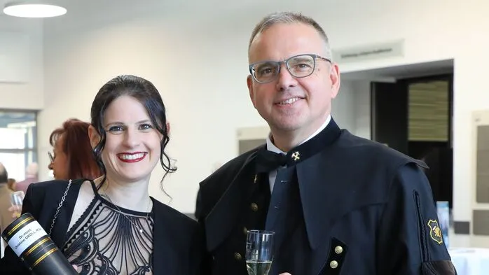 Christine Gröll mit ihrem Dissertationsbetreuer Helmut Flachberger